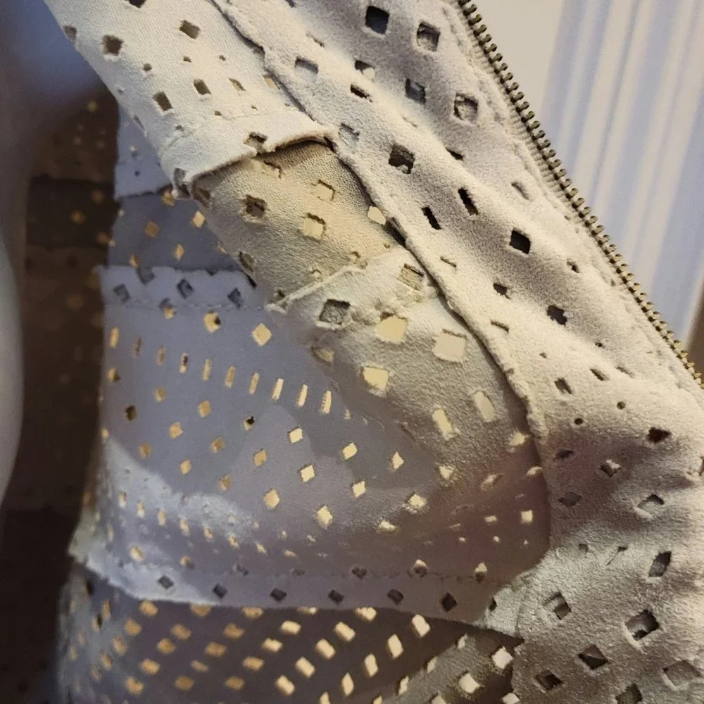 BCBG Perforated Faux Suede Zip Jacket - Picture 9 of 14
